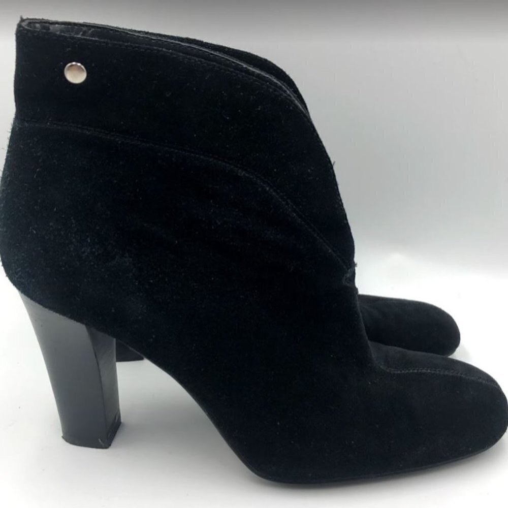 Franco Sarto Women's Black Suede Leather Booties - Picture 2 of 12